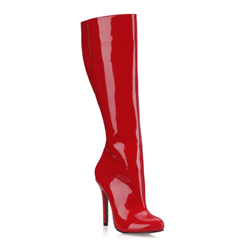 

Patent Leather Shoes Women Over The Knee Boots Comfortable Women High Boots Winter Shoes High Heels Pumps Stiletto Heel