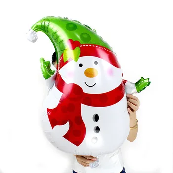 

2018 new 50pcs/lot Lovely Christmas Snowman Foil Balloons Air Inflatable Toys happy new year Decoration Ballons Party Supplies