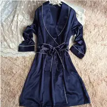 Халат размера плюс из вискозы, женское кимоно, шелковый длинный Атласный халат, сексуальное женское белье, Горячая ночная рубашка, пижама с поясом