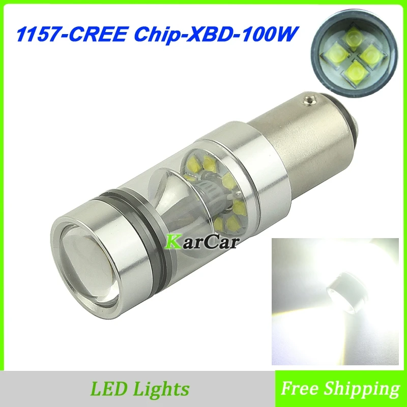 100 W 1000LM CREE чип XBD BAY15D светодиодный фонарь стоп-сигнала 1157 фонарь P21/5 Вт дневные ходовые Свет 2057 Поворотная сигнальная лампа 2357 противотуманные лампы