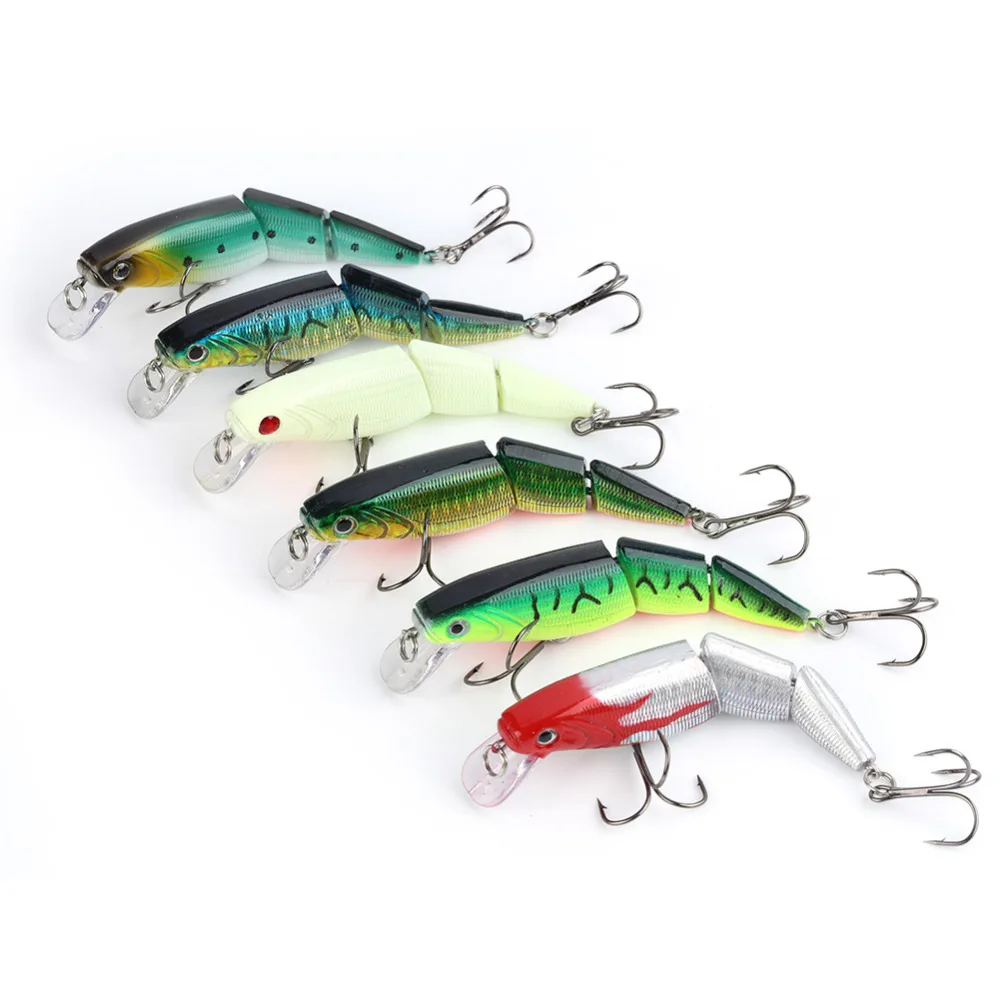 10cm Multi Jointed Angling Hard Fishing Lure Baits Swim Lures With Triple Hooks Minnow Crankbait