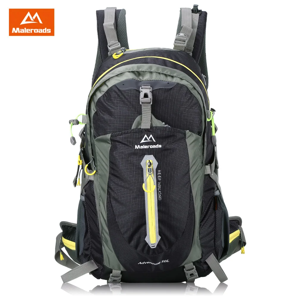 

Maleroads 50L Outdoor Sports Backpack Water Resistant Nylon Bike Rucksack Bag Hiking Camping Bags With Rain Cover
