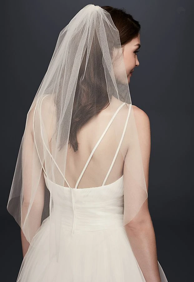 

Cut Edge Wedding Veil One Layer Elbow Length VeilBridal Veil in White ,Off-white, Ivory