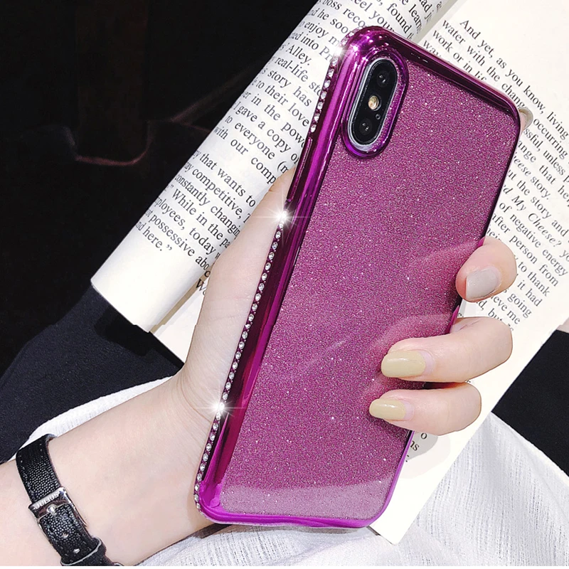 Rhinestone Glitter Case for Apple iphone XS MAX XR 10 X 7 8 Plus 6 S 6s Soft Silicone TPU Diamond Sexy Girl Protector Back Cover (3)