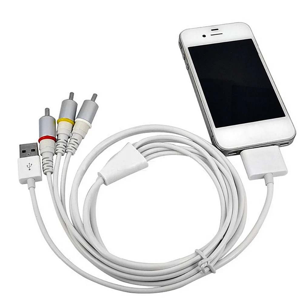 Композитный USB разъем док станции для тв RCA видео av кабель адаптер Apple iPad 2 3 iPhone