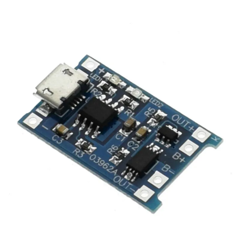 Micro USB 5 В 1A 18650 TP4056 литиевых Батарея Зарядное устройство модуль зарядки доска с