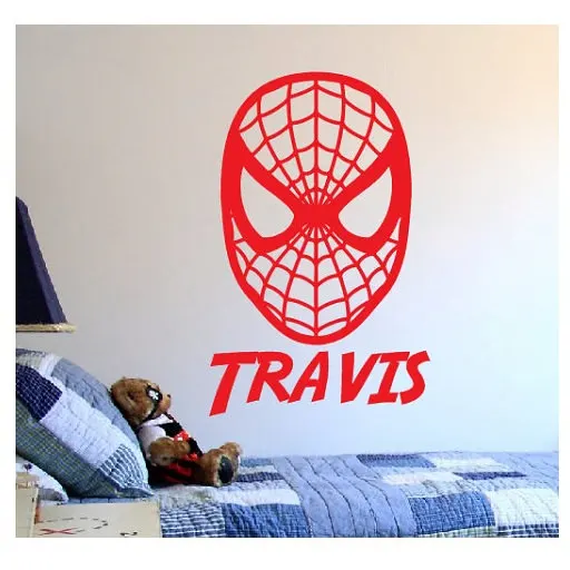 

Superhero Spide Custom Name Wall Sticker Kids Boys Bedroom Fashion Man Design Home Decoration Vinyl Art Removable Poster W267