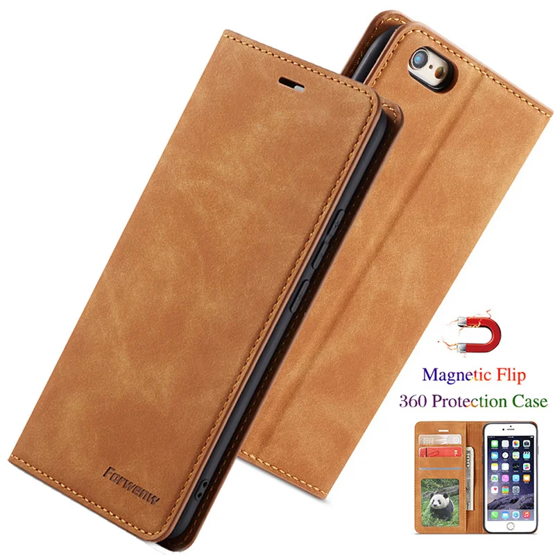 

Luxury Flip Case for IPhone 6 6s Plus Coque Magnetic Leather Wallet Stand Card Slot Holder 360 Full Book Cover for IPhone 6splus