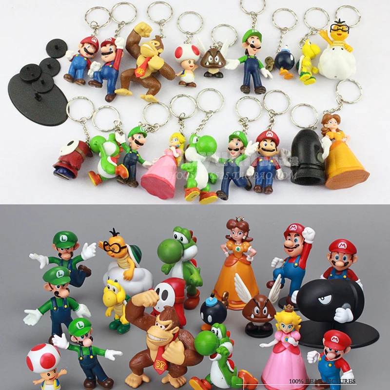 

18 Styles PVC Anime Figure Toy Pendant Keychain Children Gift Boutique Keyring free shipping