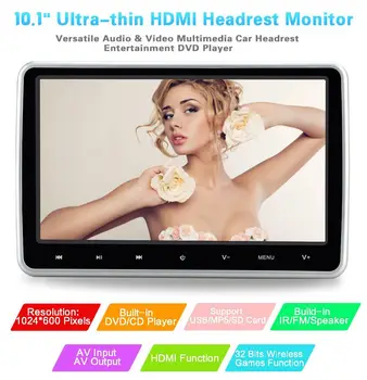 

10.1" HD Headrest DVD Player Car Multimedia Back Seat Entertainment Monitor Kit