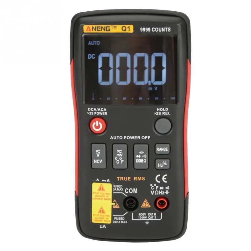 ANENG Q1 True RMS Digital Multimeter Button 9999 Counts With Analog Bar Graph Ammeter Voltmeter