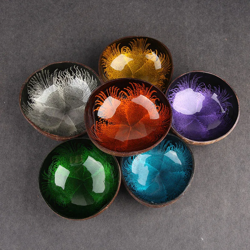 

Natural Coconut Shell Key Candy Bowl Table Key Storage Section Coconut Bowl Ink Creative Ornament Creative Storage Bowl