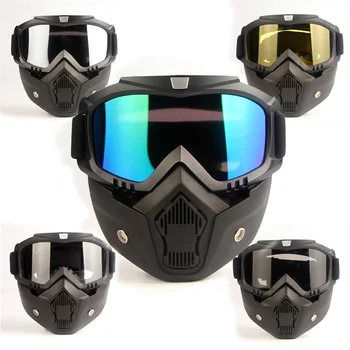 

Hot Sales Motorcycle Goggle Mask Modular Detachable Goggles Mouth Filter for Open Face Motorcycle Half Helmet Vintage Helmets