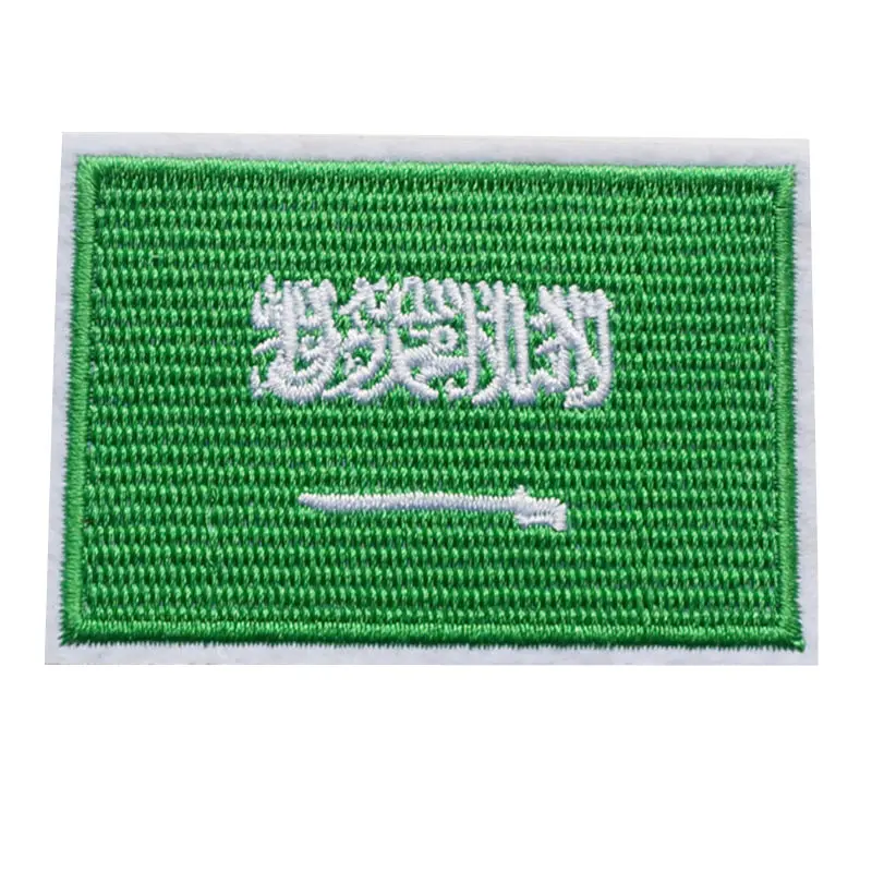 

7CM Embroidered Patch Saudi Arabia National Flag Sew Iron On Patches Embroidery Badges For Bag Jeans Hat T Shirt DIY Appliques