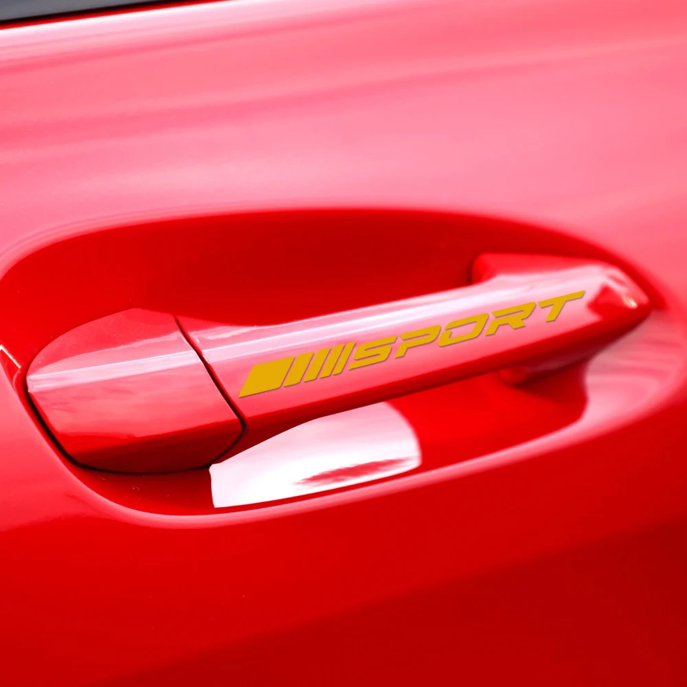 4 шт. Отражающая виниловая наклейка дверная ручка Декоративные наклейки для Mercedes Benz AMG спортивные W211 W204 W210 W205 C63 CLA CLE