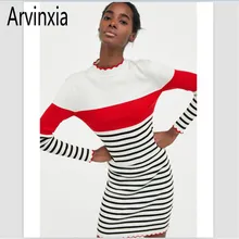 Arvinxia лето весна мода по колено для отдыха стиль леди Юбки прямые оборки женские юбки повседневные Лоскутные юбки для девочек