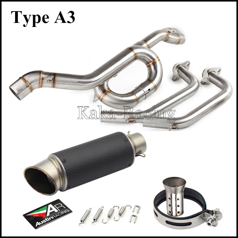 MT03 Motorcycle Exhaust Muffler Full System Slip on pipe AR Austin Racing Carbon fiber Escape For Yamaha R3 R25