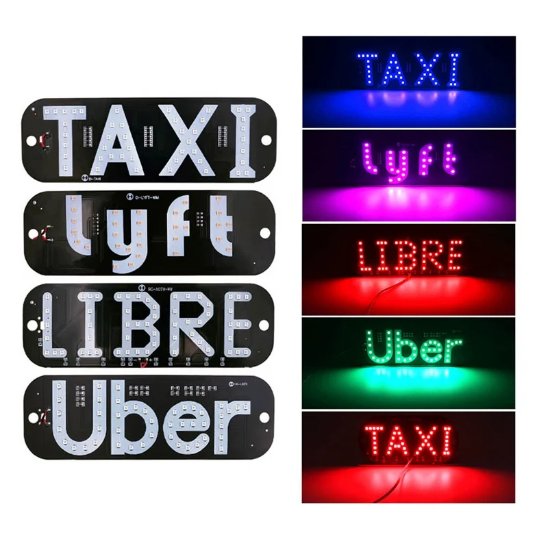 Taxi Led Light for Car Windscreen Rideshare Cab Indicator Lamp Logo Windshield Panel Sign Lights