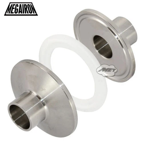 Sanitary Couple Set with 2* 3/4" Pipe OD 19mm Weld on Ferrule Fitting For 1.5" Clamp Clover SS316 + PTFE Gasket | Обустройство