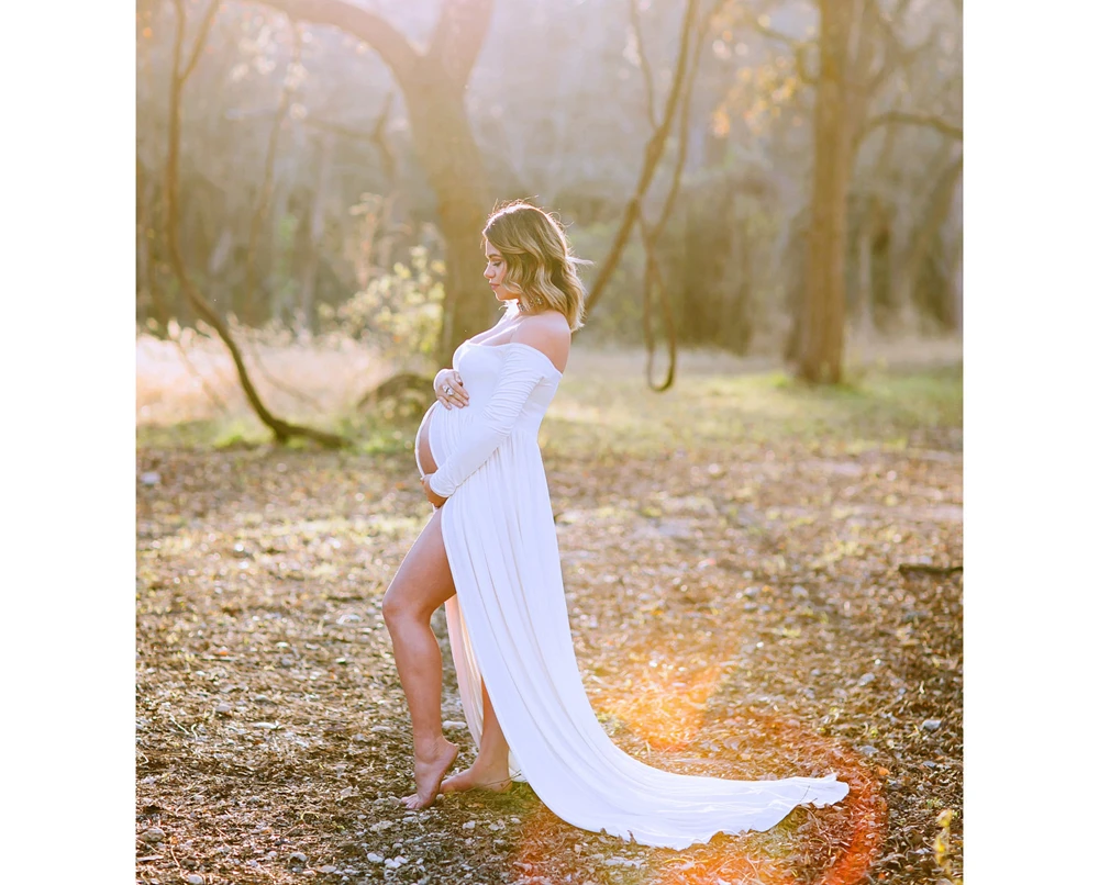 Shoulderless Maternity Pregnancy Dress Photography Props Sexy Long Pregnant Dresses For Women Photo Shooting Maxi Maternity Gown (1)