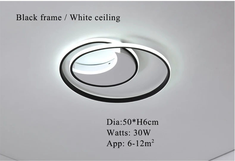 Потолочный светильник, светодиодный светильник для гостиной, спальни, кабинета, домашнего декора, AC85-265V, современный белый Потолочный светильник - Цвет корпуса: Dia50cm