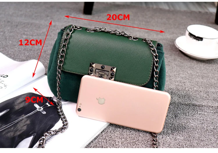 NIGEDU Women Crossbody Bags small Soft velvet flap messenger bags Mini little Shoulder bag female Chain Handbags bolsas feminina (20)