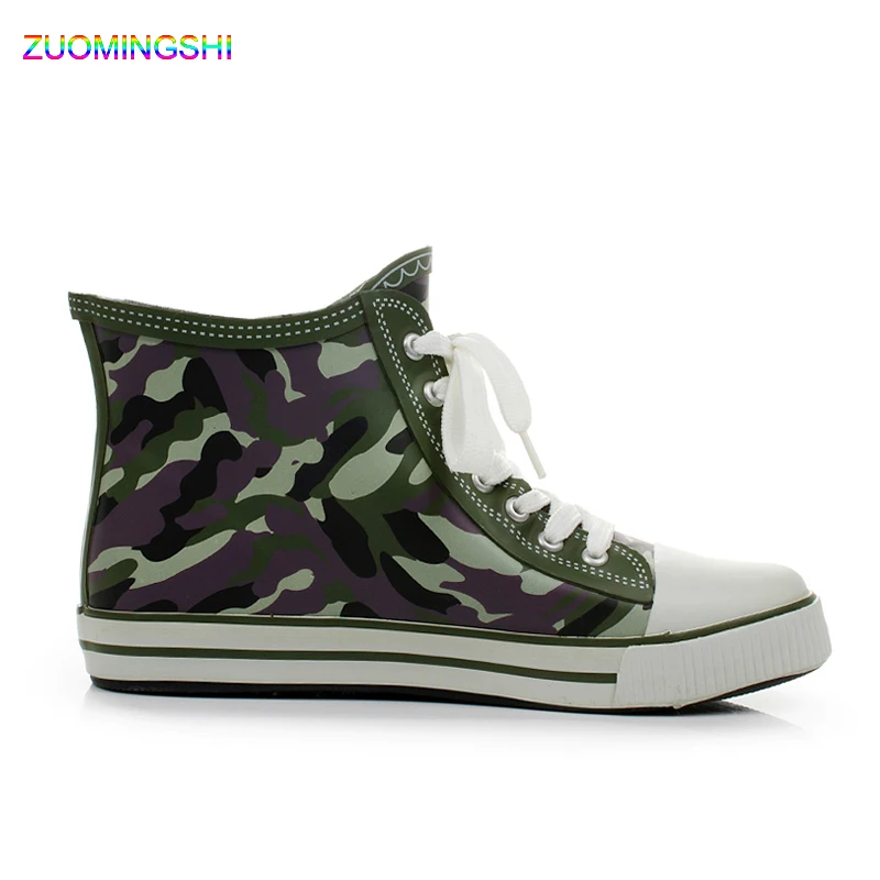 

2017 camouflage fashionable rainboots men rain boots low bot water outdoor fishing boots antiskid shoes