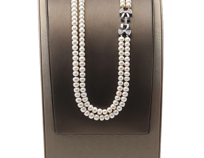 7-7.5mm Genuine White Pearl Strand Bracelet Cultured Freshwater 7/" AAAA
