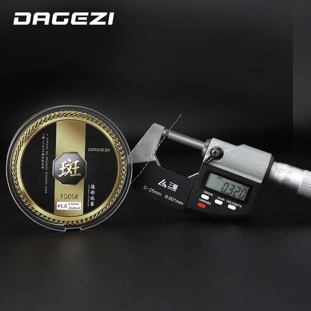 DAGEZI 4 ستراند صنارة صيد بولي ايثيلين مجدول 25 30 40 50 80LB 100 متر المتعددة الشعيرات المياه المالحة الصيد جديلة خط ل يطير الصيد