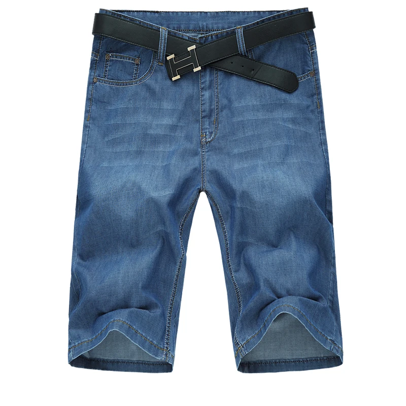 

2017 new summer style high quality fashion casual solid elastic jeans pants super large code shorts jeans super large size 36-52