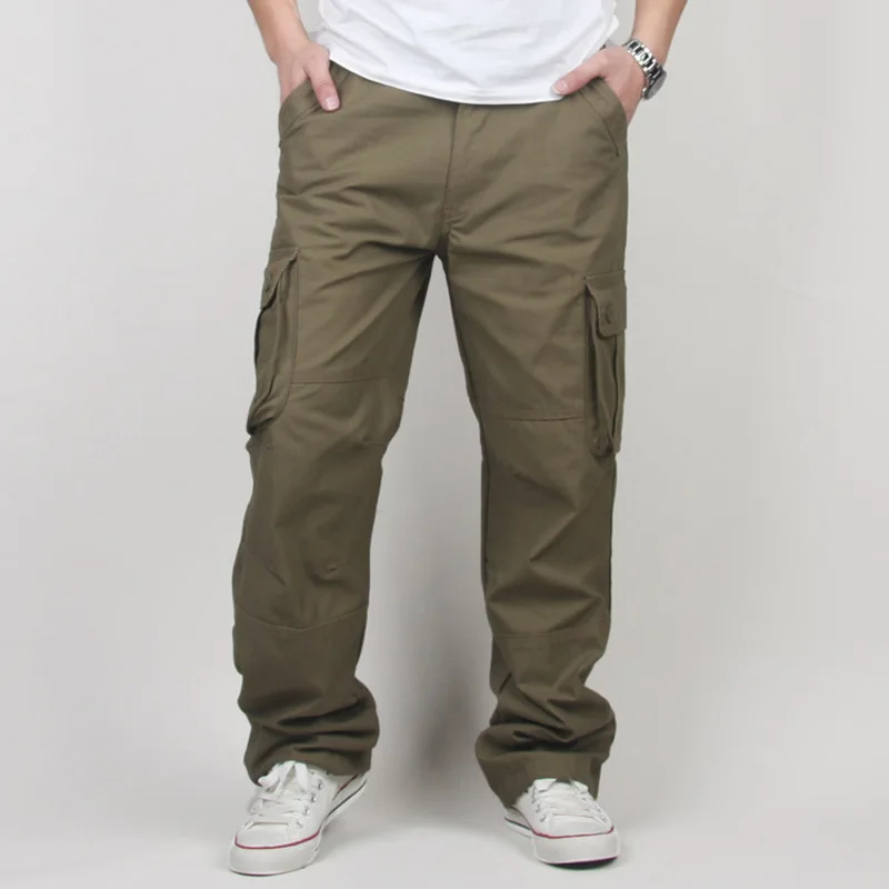 30-44 Plus size Men's Cargo Pants Casual Multi Pocket Military Tactical Long Full Length Trousers