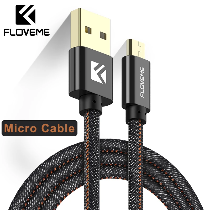 FLOVEME النايلون الهاتف المحمول مايكرو USB كابل لسامسونج Xiaomi هواوي LG سريع شحن كابل سلك لسامسونج S5 شحن الكابلات