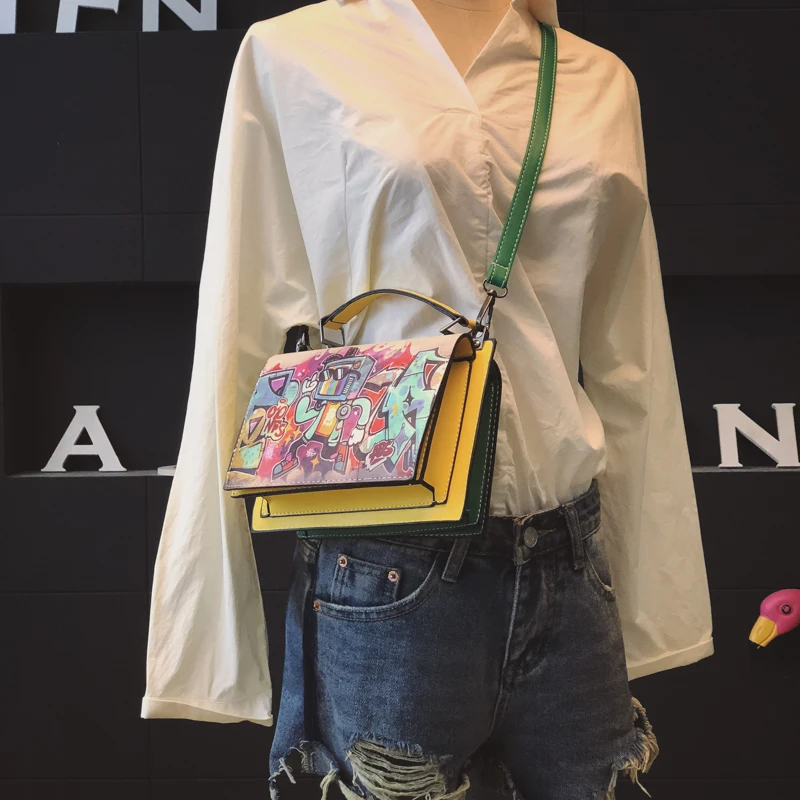 Women Leather Handbag Stitching Female Crossbody Shoulder Bags Ladies Travel Messenger Bag Fashion Bolsa Feminina Tote SS7210 (3)