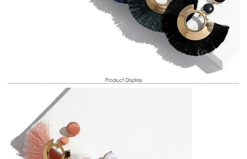 AYAYOO Bohemian Tassel Drop Earrings For Women Vintage Beaded Fringe Boho Earrings Geometric Wedding Statement Earring (3)