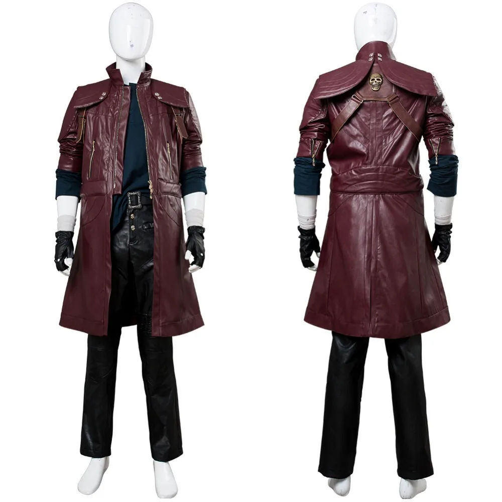 

Devil May Cry Cosplay DMC5 Dante Aged Costume Outfit Leather Coat Clothing Halloween Carnival Cosplay Costumes
