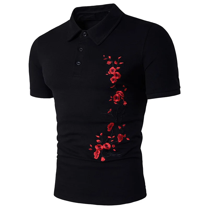 Новая мужская рубашка Поло camisa polo китайский стиль красный абрикосовый рубашки поло с принтом джемпер