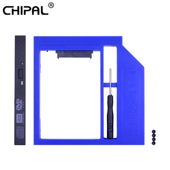 

CHIPAL Universal Plastic 2nd HDD Caddy 12.7mm SATA 3.0 for 2.5'' 7-12.5mm SSD DVD Box Hard Disk Case Enclosure Adapter Optibay