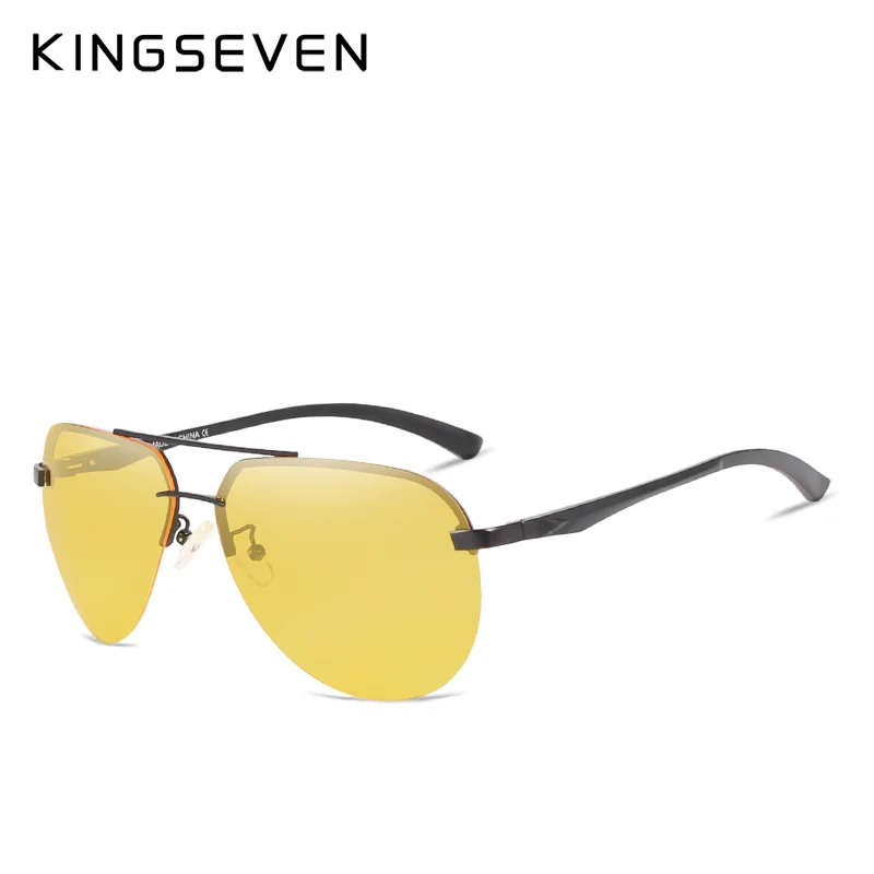 KINGSEVEN, поляризационные солнцезащитные очки ночного видения, мужские, оригинальная коробка, очки для женщин, дизайнерские очки для отдыха, Oculos de sol Eyewea - Цвет линз: C08 Night vision