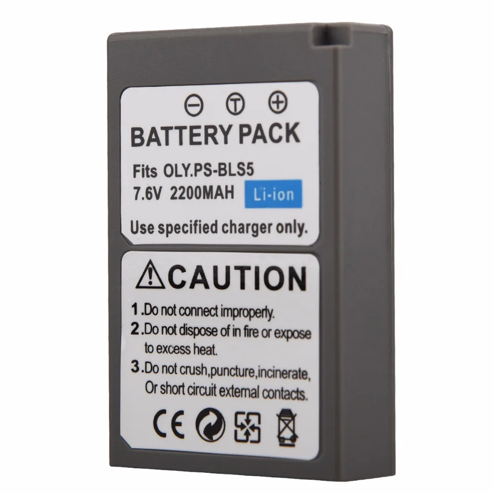 1x2200mAh PS BLS5 аккумулятор для Olympus OLY. E400 E410 E420 E450 E600 E620|for olympus|battery bls-5olympus battery bls-5 |