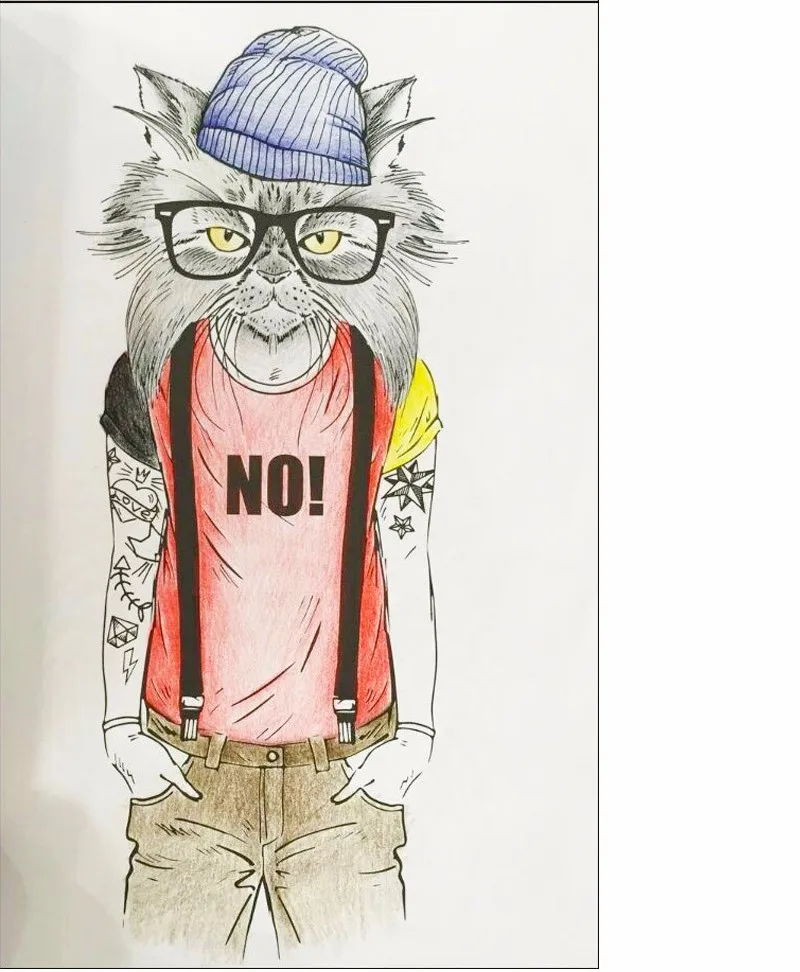 Cat paradise Coloring Book For adults children Relieve Stress Kill Time Graffiti Painting Drawing  Secret Garden Colouring Book (5)