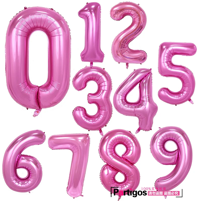 40 дюймов розовое золото Воздушные шары из фольги в виде цифр 0-9 цифр гелиевые шары счастливый год Свадьба День Рождения вечерние номер балаос украшения