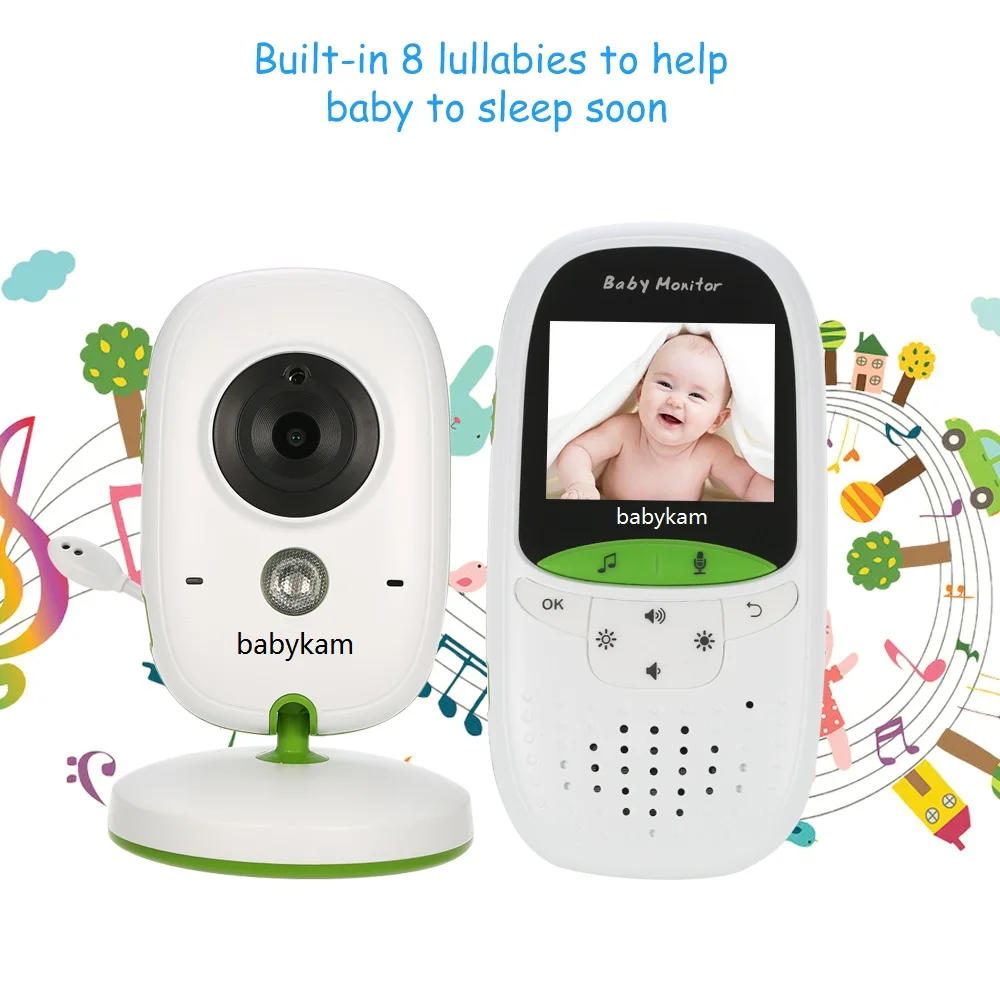 Babykam babyphone видео camara монитор bebe 2,0 дюймов ЖК-дисплей ИК ночного видения температурный монитор 8 колыбельных видеоняня детский звонок