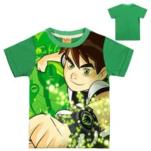 В году, новая футболка с коротким рукавом для мальчиков с героями мультфильма "защитник земли" Бен 10 Мальчики от 3 до 8 лет