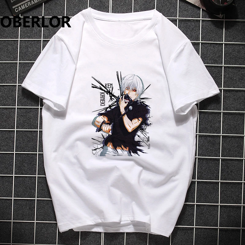 

Horror T Shirts Tokyo Ghoul Streetwear Printed Men T-shirt Japan Anime Kaneki Ken Hip Hop Harajuku Summer Pride Off White Tshirt