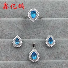 Серебро 925 инкрустация Природный Топаз костюм