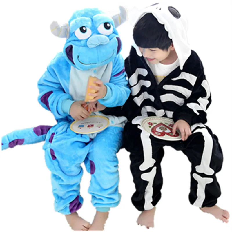 kid Monsters Sulley Sullivan Animal pajamas children Onesie skull flannel pajamas sleepwear Cosplay Costumes Jumpsuit Halloween kid Monsters Sulley Sullivan Animal pajamas children Onesie skull flannel pajamas sleepwear Cosplay Costumes Jumpsuit Halloween