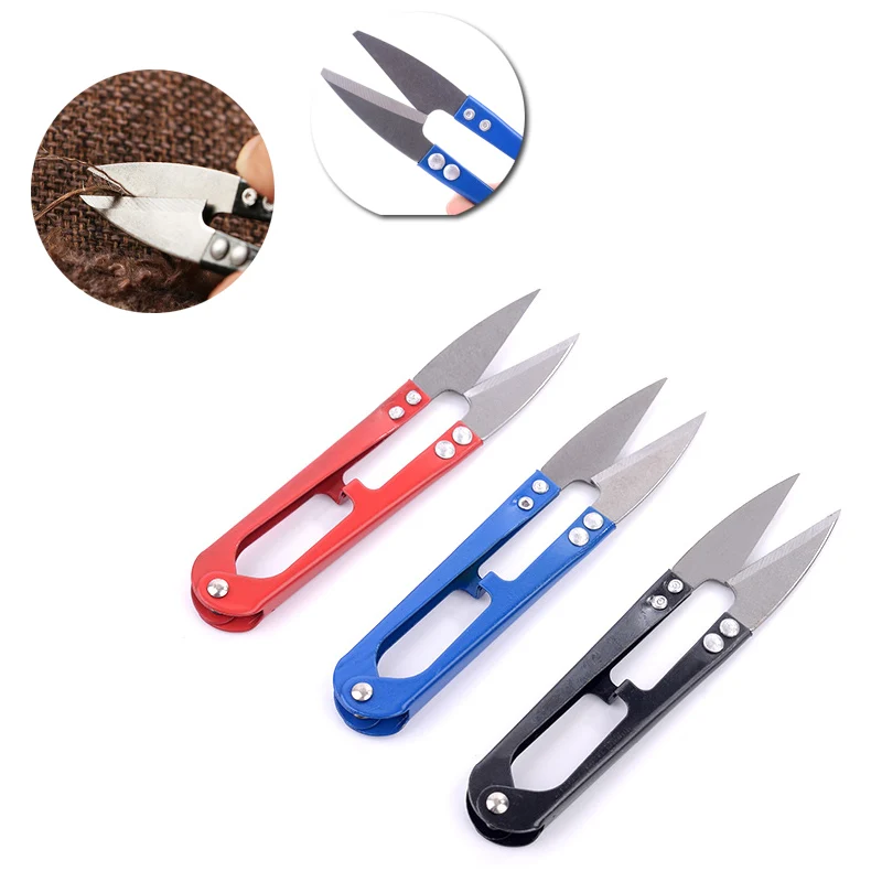 

Household Cross-stitch Small Scissors Useful U Shaped Fishing Scissors Nipper Trimming Fish Line Cutter Randomly Send