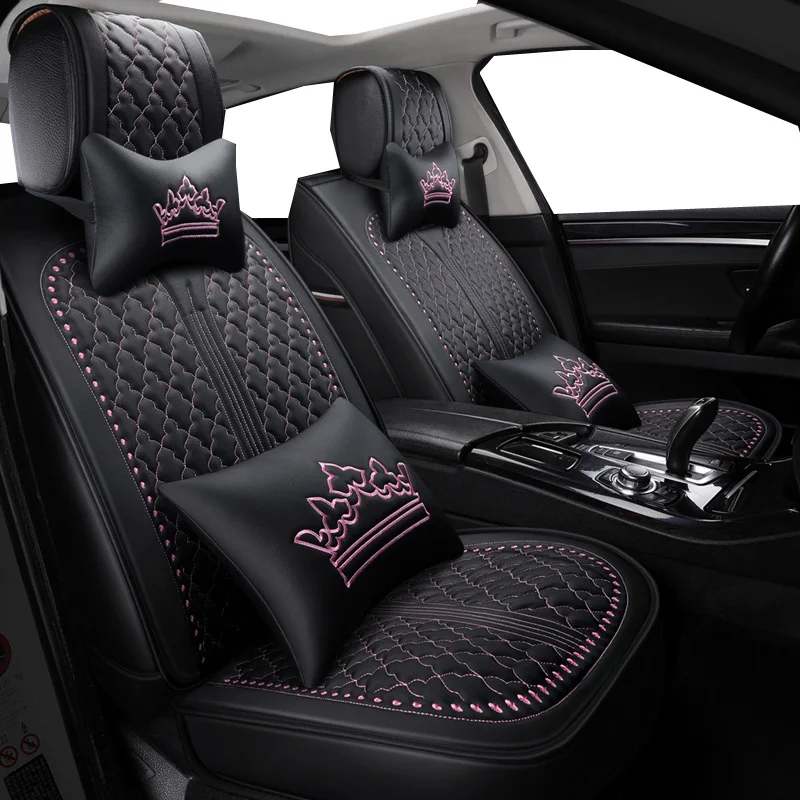 LUXURY BLACK FAUX LEATHER SEAT COVER SET for BMW F10 F11 5 SERIES