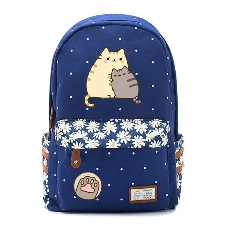 Толстая кошка mochila Холщовая Сумка Единорог Рюкзак для подростков девочек женская школьная Дорожная сумка на плечо высокое качество Милая - Цвет: 5