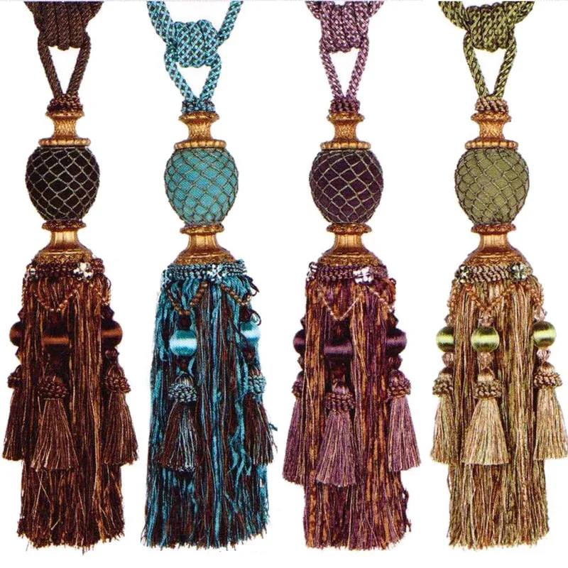 

1 Pair European Luxury European Hanging Curtains Accessories Ball European Luxury Tassel Tiebacks Curtains Tie Back Rope Ball
